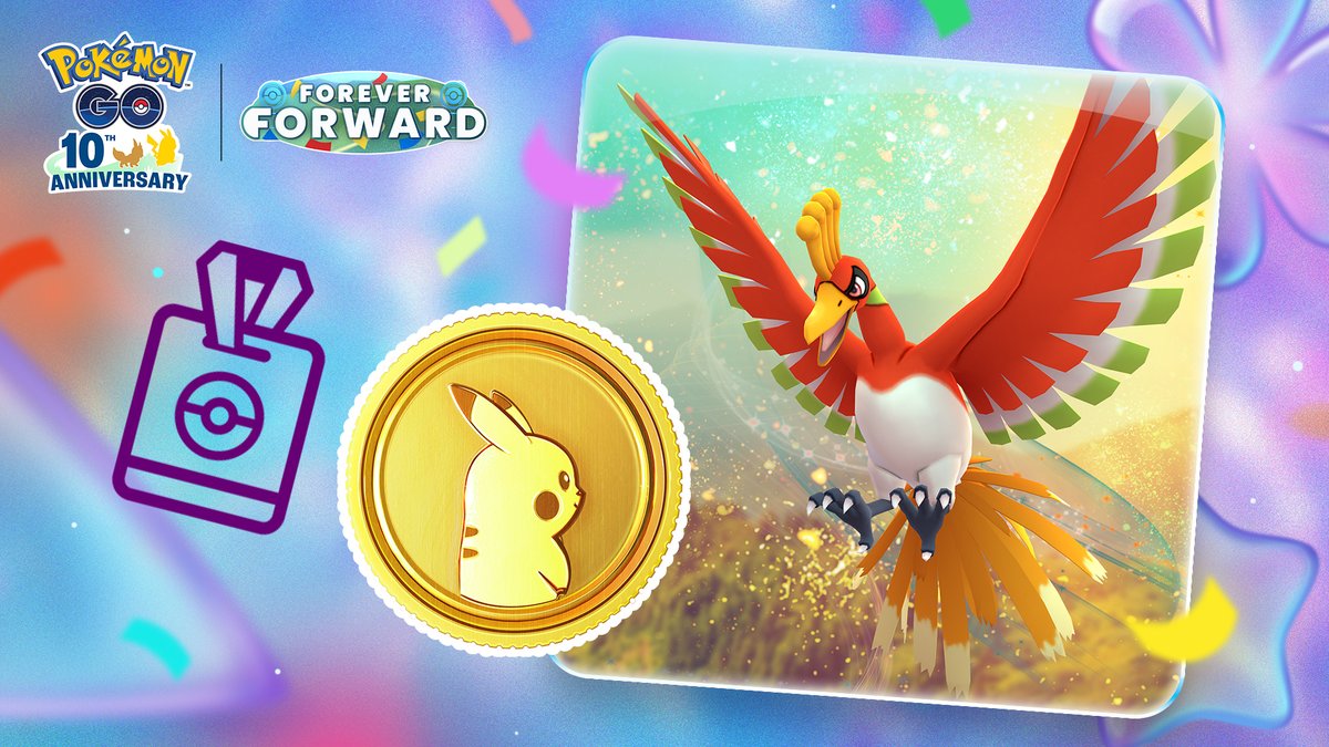 PokemonGOAppJP's tweet photo. 「GOパス：7月」で「ホウオウ」の姿に圧倒されよう！ 🤩

「GOポイント」を集めることでランクを上げて、さまざまなポケモンと出会える機会や、「ほしのすな」、XPなどのリワードを受け取りましょう！ #ポケモンGO

https://t.co/C4rM6WsnCL https://t.co/fC3oSOyO8q