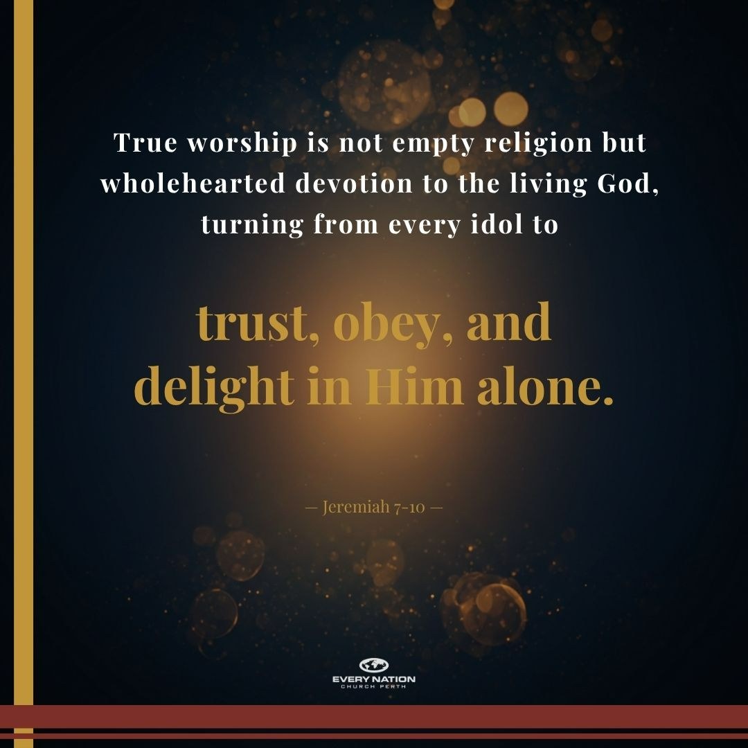 EnPerth's tweet photo. Every heart worships something. The question isn't whether we worship, but who or what has our deepest trust. May Christ always be our greatest treasure.

#Jeremiah #TrueWorship #ChristAlone #SundayTakeaway #ENPerth #LivingGod #FaithInAction https://t.co/qvF5fLFN2g