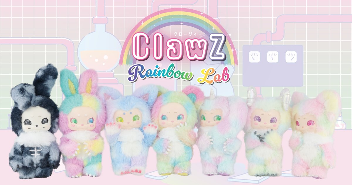 HashyProduct's tweet photo. 【本日18:00 予約開始】

ClawZ新シリーズ
「Rainbow Lab（レインボーラボ）」

ラボから、虹色クロージィーたちの気配…🌈✨

「Rainbow Lab」は、模様の出方が一体ごとに少しずつ異なる仕様。あなただけの特別な1体との出会いが待っています！

本日7月1日 18:00より予約受付スタートです。
どうぞお楽しみに。

↓ご予約は以下をご確認ください。