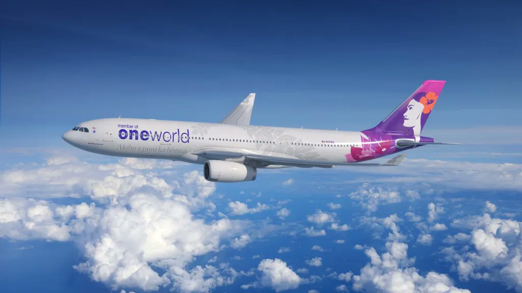ハワイアン航空、ワンワールド加盟を記念した特別塗装機「A330」を公開