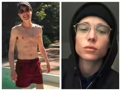 selfupgrade222's tweet photo. @PicturesFoIder After undergoing what Elliot Page described as a life-changing surgery, he shared a joyful shirtless photo wearing his first pair of swim trunks, celebrating a moment of comfort, confidence, and living authentically. https://t.co/GOfQxbWIYT