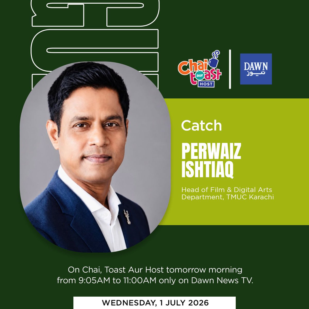 GroupDDMA's tweet photo. Join us LIVE on Dawn News TV on “Chai, Toast Aur Host” from 10:00 AM to 11:00 AM, where we’ll be discussing the journey of this groundbreaking project

This is a proud milestone for Pakistan’s animation industry, and we’re excited to share our vision with you.

#PakistanAnimation https://t.co/MLVhII0UYo