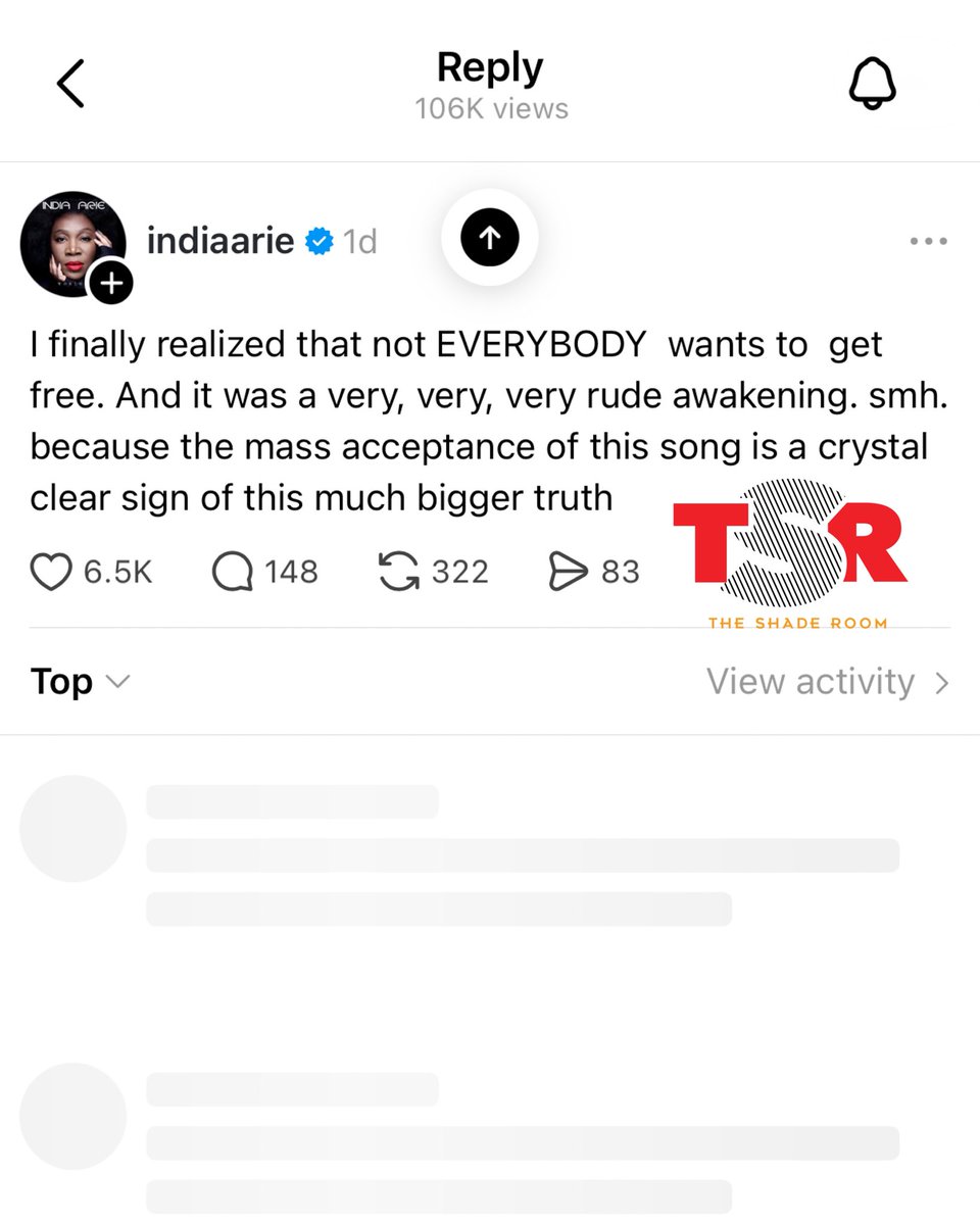 TheShadeRoom's tweet photo. India Arie hopped on threads and commented about Yung Miami’s ‘Spend Dat’ after a commenter said people should boycott the single. Thoughts Roomies?! ✍🏾#TSRStaffAS 📷:(@gettyimages) https://t.co/SRHcnKnBpr