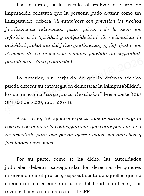 loviedoH's tweet photo. Corte S. Rad. 60874/26

En audiencias preliminares juez omitió prestar apoyo al procesado que presentaba retardo mental moderado, al final siendo condenado como inimputable, ¿se debió decretar nulidad? NO.

"Por lo tanto, aún si se subsanara la irregularidad https://t.co/0p29L4gLSx