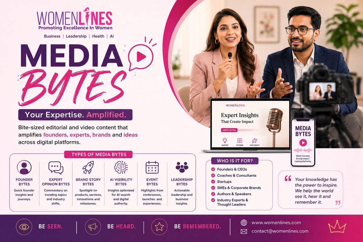chaaaruM's tweet photo. Your business is evolving.

Your online authority should evolve with it.

MEDIA BYTES
Your Expertise. Amplified.

Be Seen. Be Heard. Be Remembered.
contact@womenlines.com

#Womenlines #MediaBytes #DigitalAuthority #AIVisibility #ThoughtLeadership https://t.co/36sP2dACXg