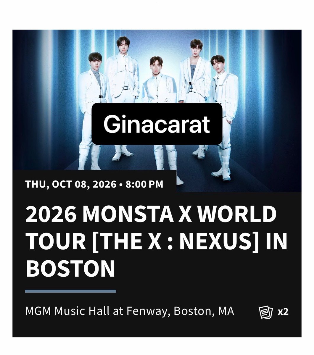 diamondgina13's tweet photo. SELLING!!!
I’m selling two MonstaX tickets for Boston row A next to each other
FV $260 each
#monstax #tour #thexnexus #monstax_thex_nexus #Monstaxtour #tickets #mgm #selling #kpop https://t.co/XbyWG2PWhc