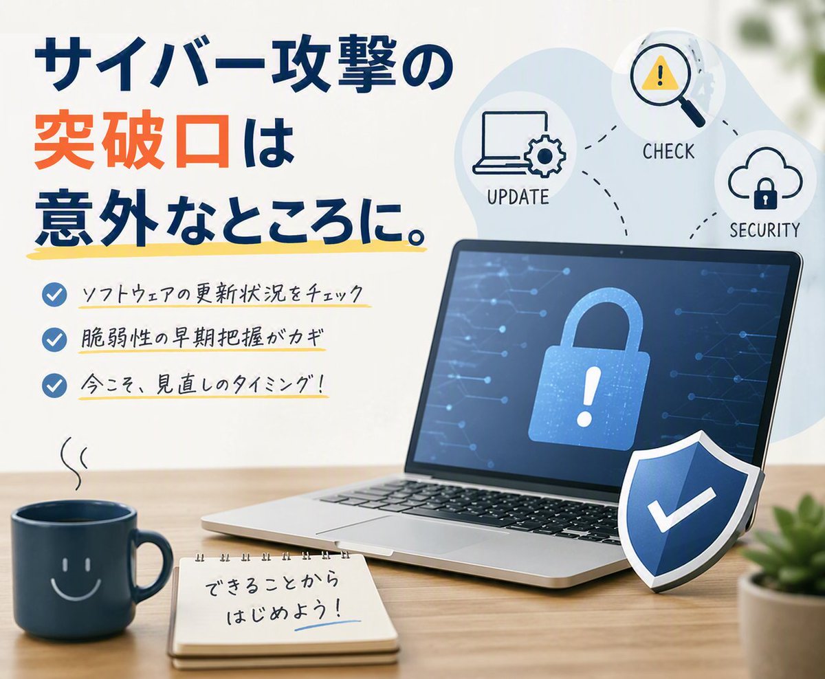 ictlink_jp's tweet photo. おはようございます＠大阪
先週、KDDIのメールシステムに対する不正アクセスが発生し、最大で1,422万件の個人情報が漏洩した可能性があるとの発表がありました。
今回のサイバー攻撃は、サードパーティ製ソフトウェアの脆弱性が悪用されたことが原因とされています。
KDDIのような大手企業では、サイバーセキュリティ対策も十分に講じられていると考えられますが、サードパーティ製ソフトウェアの脆弱性を突く攻撃に対しては、リアルタイムでの対応が難しい側面もあります。
自社のセキュリティ対策が強固であっても、外部の製品やサービスに脆弱性が存在した場合、今回のようにサイバー攻撃の突破口となり得ます。そのためIT資産管理ツールなどを活用し、影響範囲の迅速な把握や対応体制の整備が重要になってきます。
日頃からソフトウェアやファームウェアの更新状況を可視化し、優先度をつけたパッチ適用やセキュリティ情報の継続的な収集・共有も欠かせません。
企業のガバナンスとしてゼロトラストの考え方のもと「基本的に信頼しない」前提でセキュリティを構築していたとしても、今回のように外部サービスや利用しているソフトウェアに起因する攻撃を完全に防ぐことは容易ではありません。
こういった事案は決して特別なものではなく、どの企業でも起こり得ます。
「うちは大丈夫」と思わずに、このタイミングで一度見直してみるのもいいかもしれませんね！💪

#企業公式相互フォロー
#サイバーセキュリティ
#ゼロトラスト