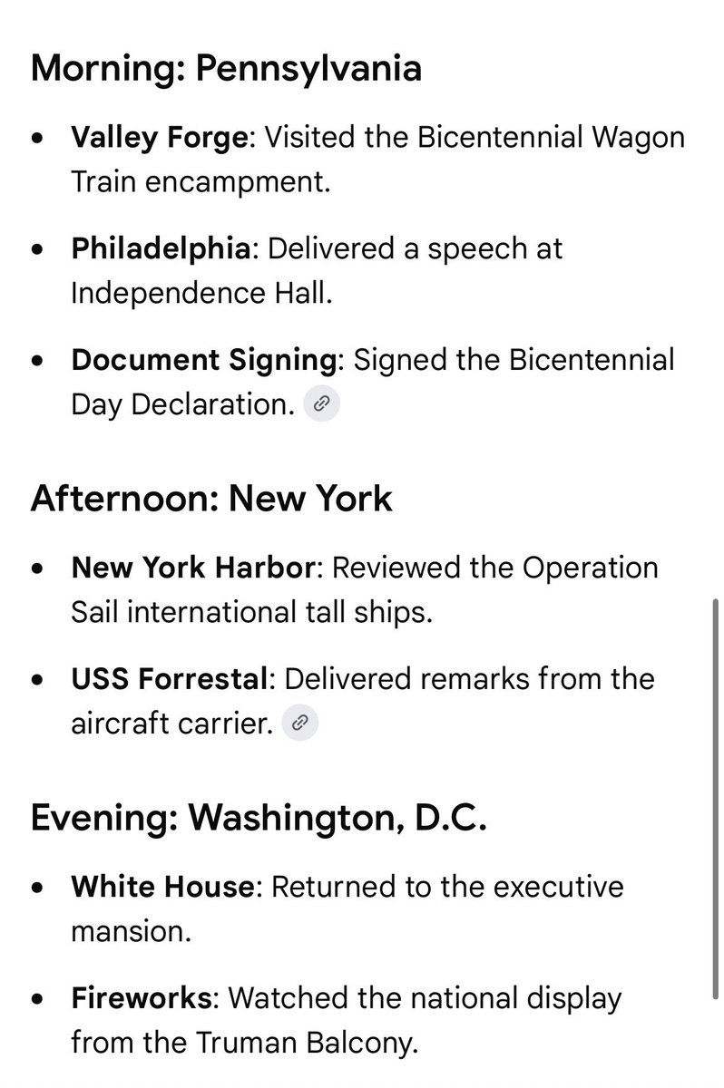 JimPethokoukis's tweet photo. President Gerald Ford's schedule for July 4, 1976: https://t.co/AETqVgGHXu