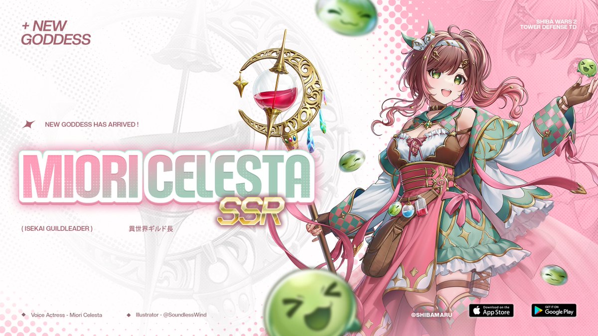 shiba_wars's tweet photo. ꕤ Collab character ꕤ 
Miori Celesta: Isekai Guildleader (SSR) 
🎤@mioricelesta
🎨@SoundlessWind

A special Goddess has just arrived! Miori is a splash mage with the ability to summon Mogu onto the field. Update today to try her out🎇

#ShibaWars #mioricelesta #miorillust https://t.co/IywsZVh10r