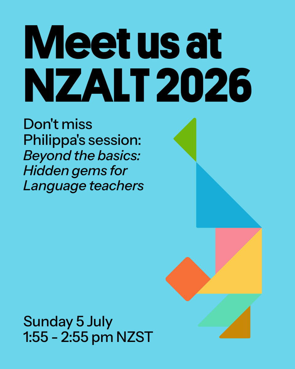 epforlearning's tweet photo. We’re excited to connect with teachers across Aotearoa at the upcoming #NZALT2026 and share how EP supports engaging, effective language learning.
🎤 Philippa’s workshop:
Beyond the basics: Hidden gems for Language teachers
Sunday 05 July | 1:55 - 2:55 pm 
See you there! https://t.co/WHnTWDtgLw