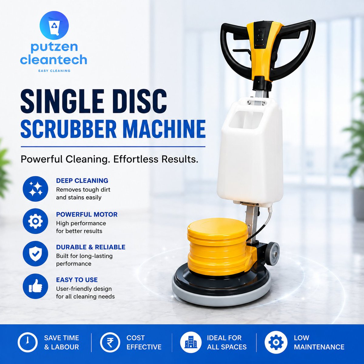 pratikkushal's tweet photo. Power meets precision. 💪✨
Upgrade your cleaning with our Single Disc Scrubber Machine – built for fast, efficient &amp; professional floor cleaning.
📞 9453909079 | 8601556431
#PutzenCleantech #SingleDiscScrubber #CleaningMachines #FloorCleaning #Housekeeping #CommercialCleaning https://t.co/LcZlrSV2H1