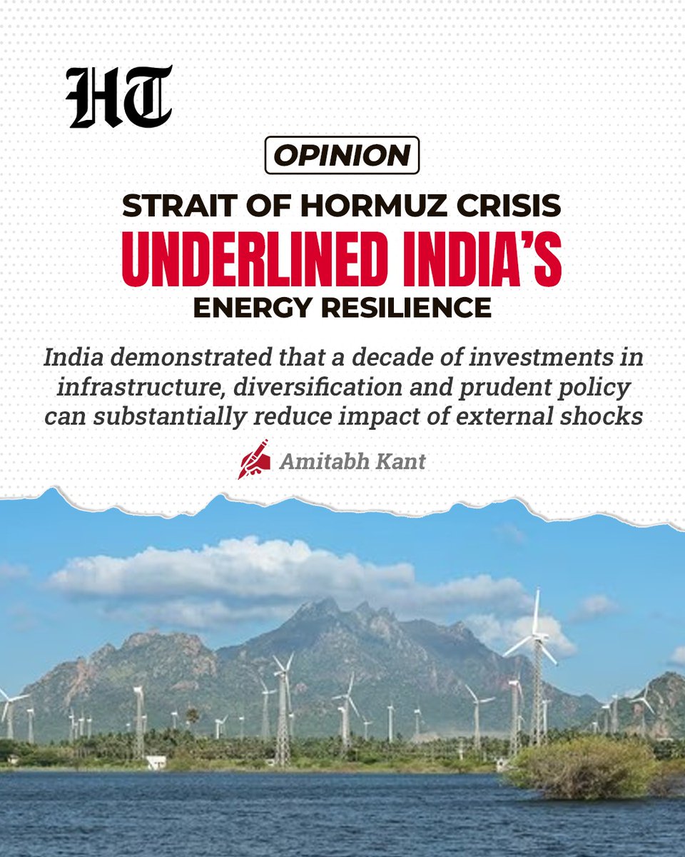 htTweets's tweet photo. #HTOpinion | "As the Indian crude basket climbed from the low $70 to over $120 a barrel within weeks and LPG import costs surged by almost 46%, predictions of shortages and runaway inflation became commonplace. Yet, by the time the Strait began reopening in late June, those fears had largely failed to materialise."

@amitabhk87 ✍️

#StraitOfHormuz #LPG #India

Know more 🔗 https://t.co/wiUcLvHZUu