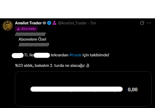 Analist_Trader's tweet photo. #abone tarafta fırına verdik, varsa nasibimizde yeriz :)

#borsa #altın #dolar #euro #global #hisse #tera #bulls #alnus https://t.co/rqf1e72ubA