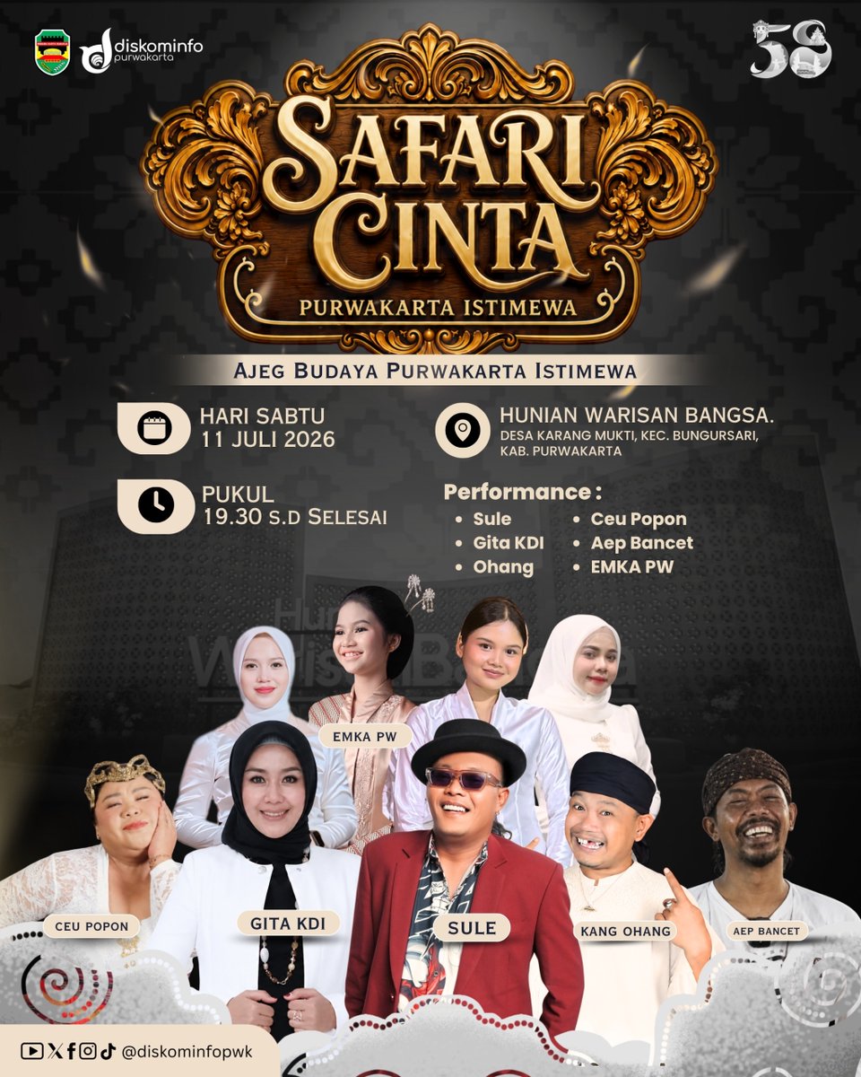 DiskominfoPWK's tweet photo. Sampurasun Sobatnet Istimewa! 

✨ Safari Cinta Purwakarta Istimewa hadir kembali membawa hiburan sekaligus semangat melestarikan budaya Sunda! https://t.co/s5XzajkTeF