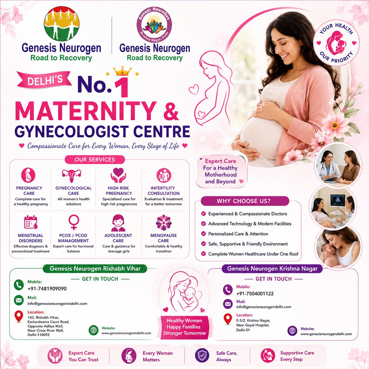 neurogenkn's tweet photo. 🌸 Looking for the Best Gynecologist in East Delhi?
Genesis Neurogen Rehabilitation Centre is your trusted destination for comprehensive women's healthcare in Krishna Nagar, East Delhi. Get the more info call us at.📞+91 7504001122, +91 7481909090 🌐 https://t.co/repLexM7Bl https://t.co/lHL1QFrMNd