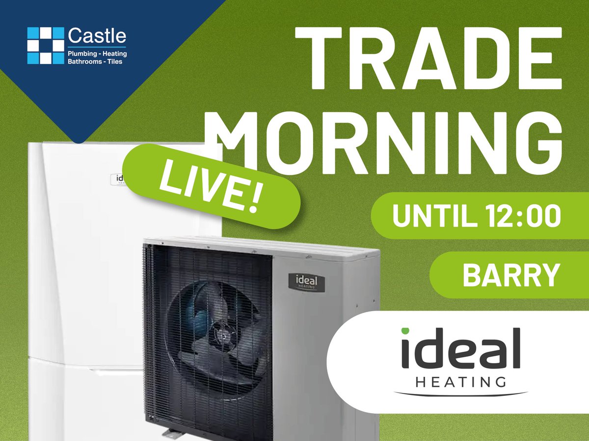 CastlePS's tweet photo. Barry, Ideal have landed 👀

Ideal Heating are at our Barry Trade Counter today until 12pm 👇

https://t.co/qJoDLQRb9j

#CastlePlumbingSupplies #idealheating #Barry #TradeDeals #PlumbingandHeating https://t.co/qnYjeZmb9r