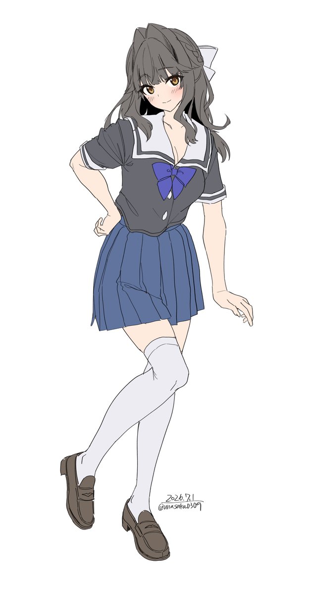 unasaka0309's tweet photo. 夏服でも白ニーソは許される説
UVカット＋冷感素材とかで https://t.co/l4XtT8EZv5