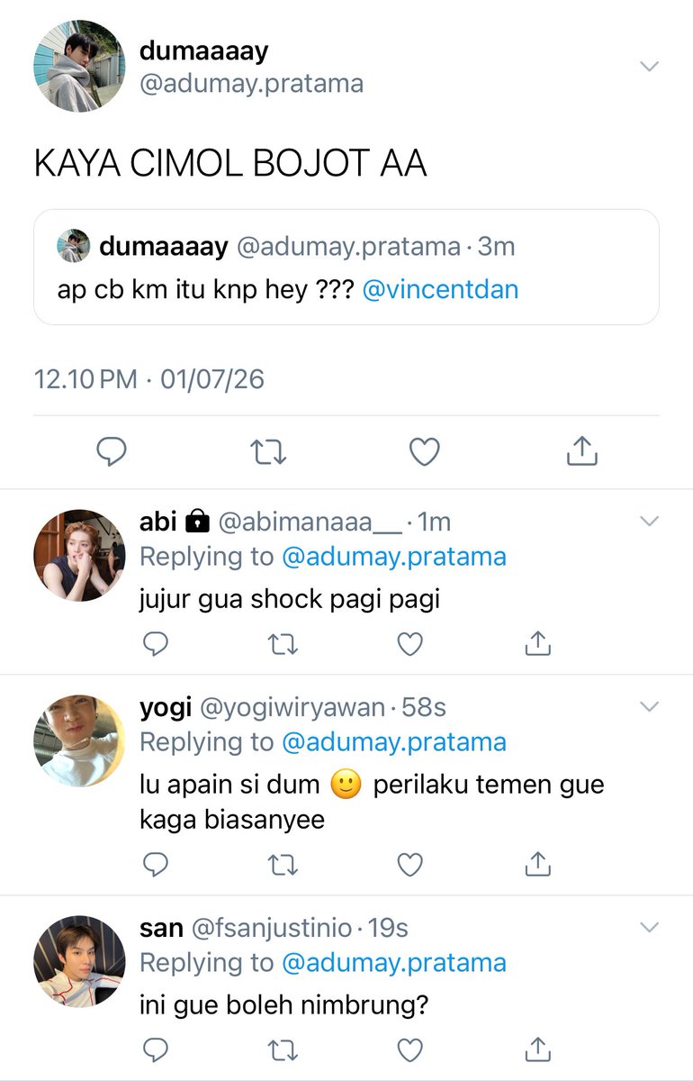 yusarubby's tweet photo. cimol bojot aa,
johndo five tweets au #senduy https://t.co/90iRe0Rry7