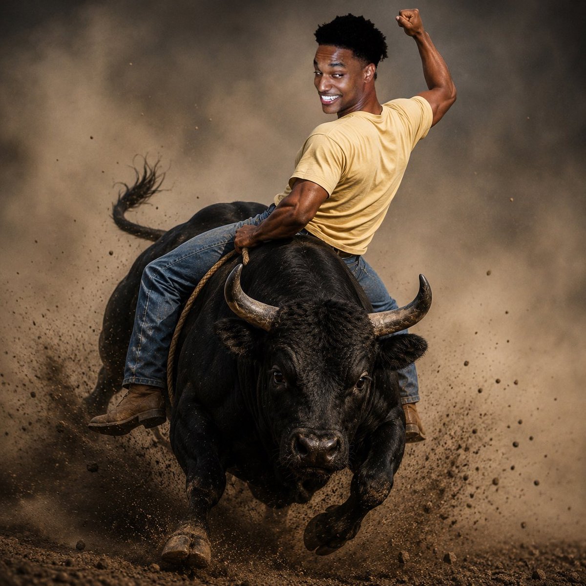justablackbull's tweet photo. Ansem and a black bull https://t.co/HDej5BKcxP