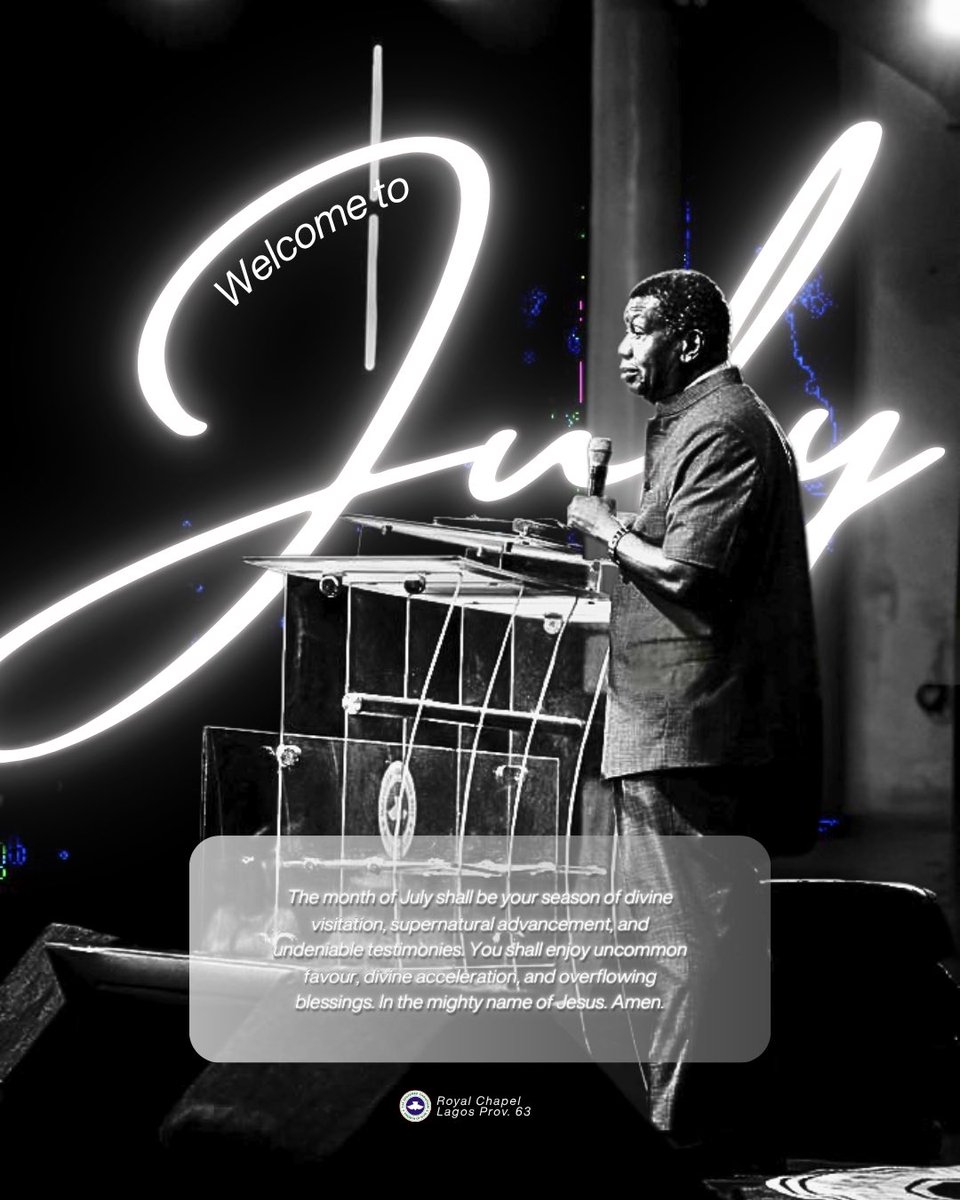 rccgroyalchapel's tweet photo. β¨ Welcome to July!
May this month be filled with Godβs grace, divine favor, open doors, and beautiful testimonies.
Happy New Month! ππ½π
#HappyNewMonth #WelcomeJuly #GraceOfPerfection #RCCGRoyalChapel #JulyBlessing https://t.co/zpgBj6NH36