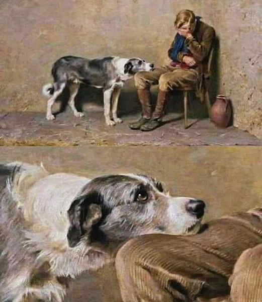 GustavoAdolf_'s tweet photo. Un perro no juzga tus arrugas, tus errores ni tus silencios; solo agradece tu existencia.
La verdadera lealtad es difícil de encontrar. Si la encuentras, no la dejes ir. Quédate con ella.

Fidelity (1869)
Briton Rivière 🇬🇧 (1840-1920) https://t.co/lrBH3zI1MM