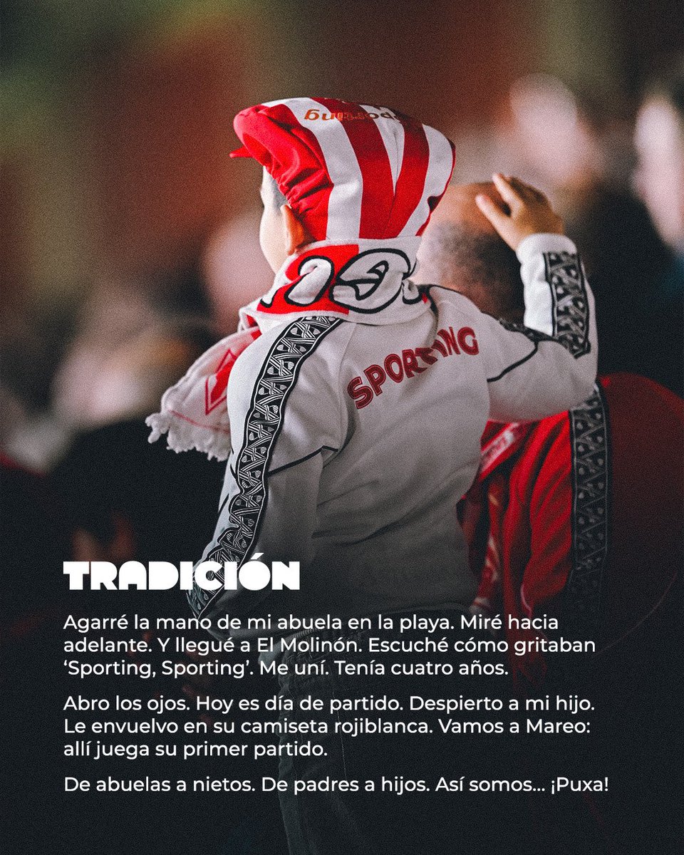 RealSporting's tweet photo. 𝗧𝗿𝗮𝗱𝗶𝗰𝗶𝗼́𝗻. 

De abuelas a nietos. De padres a hijos. 𝐿𝑒𝑔𝑎𝑑𝑜 🟥⬜️. https://t.co/j4iCbqjzWr