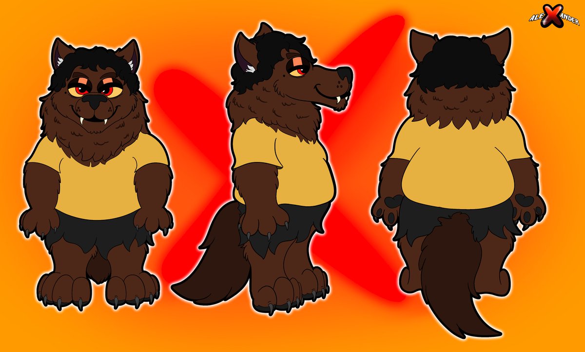 TyloTheOwl's tweet photo. Werewolf me, front/side &amp; back! 🐺💛 https://t.co/NSrTgL5ZXy