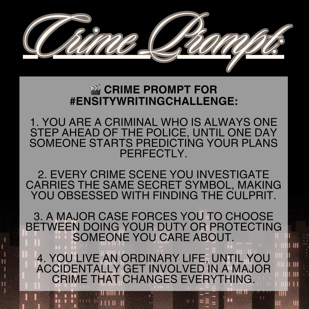 Ensity_RP's tweet photo. ㅤㅤㅤ
MACAM-MACAM PROMPT
WRITING CHALLENGE:
- Dikerjakan minimal 1, maksimal 2 (ide boleh digabung)
- Hanya dikerjakan solo atau berpartner dengan Ensitizens
- Minimal 15 replies, tidak ada maksimal
- Dilaporkan 31 Juli 2026
- Selamat menulis kreatif, Ensitizens! ✦
ㅤㅤ https://t.co/QfCqudp7ZY