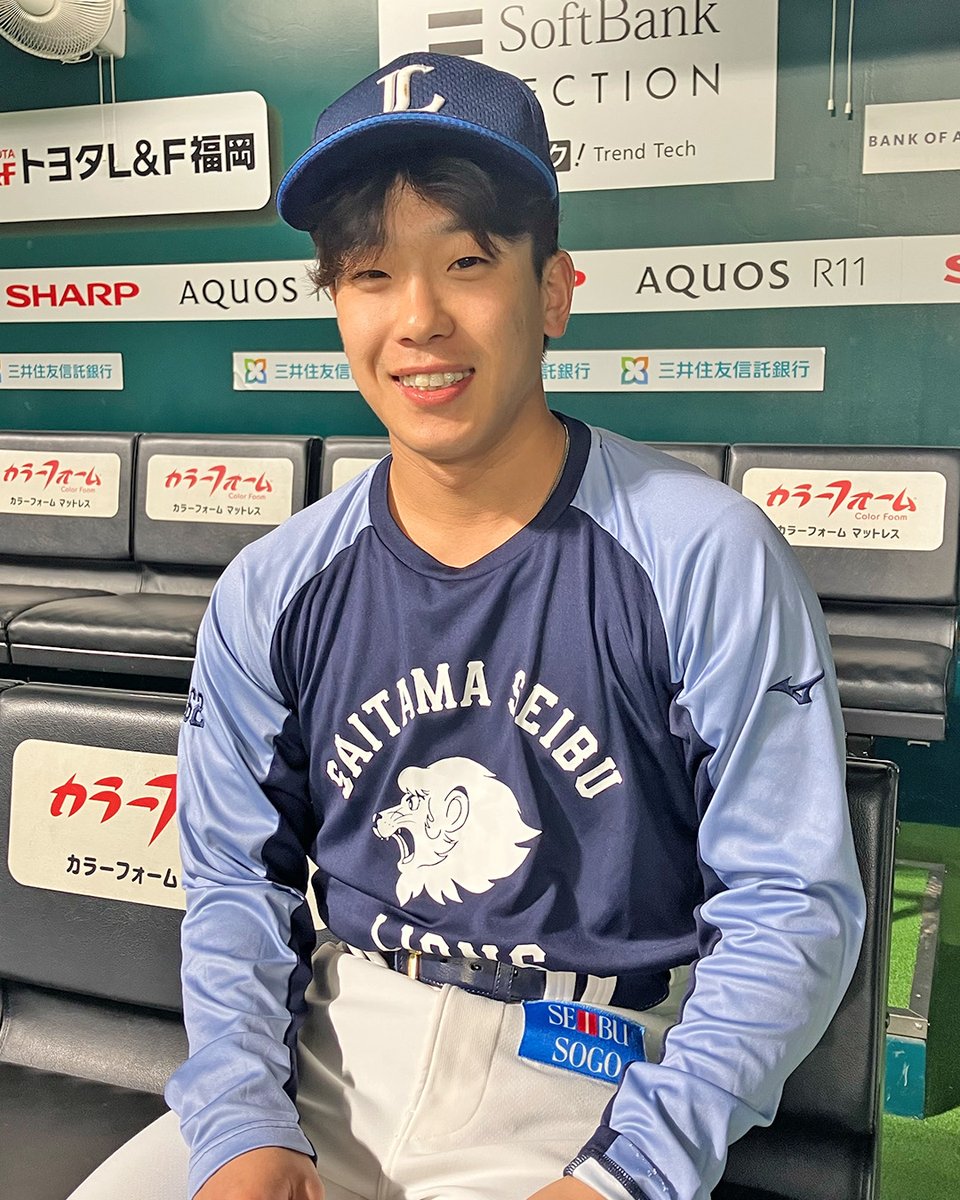 lions_official's tweet photo. 昨日、マルチ安打の活躍をみせた #滝澤夏央 選手！
今日も元気に練習スタートです！

#seibulions #打破 https://t.co/uBV3xZSrQs
