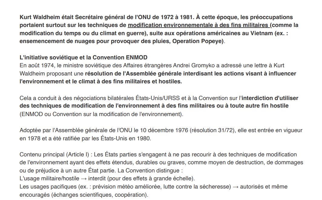 Condebaz's tweet photo. @ZippoJeje Cette crapule sait ce que le grand public ignore.
Le climat est manipulé dès l'après-guerre : cela à fonctionné notamment au Vietnam. Il y a eu un moratoire (convention ONU signée fin des années 70)
On imagine avec la recherche le niveau actuel !
https://t.co/OTRbVEleK6 https://t.co/t9bhgbFX2M