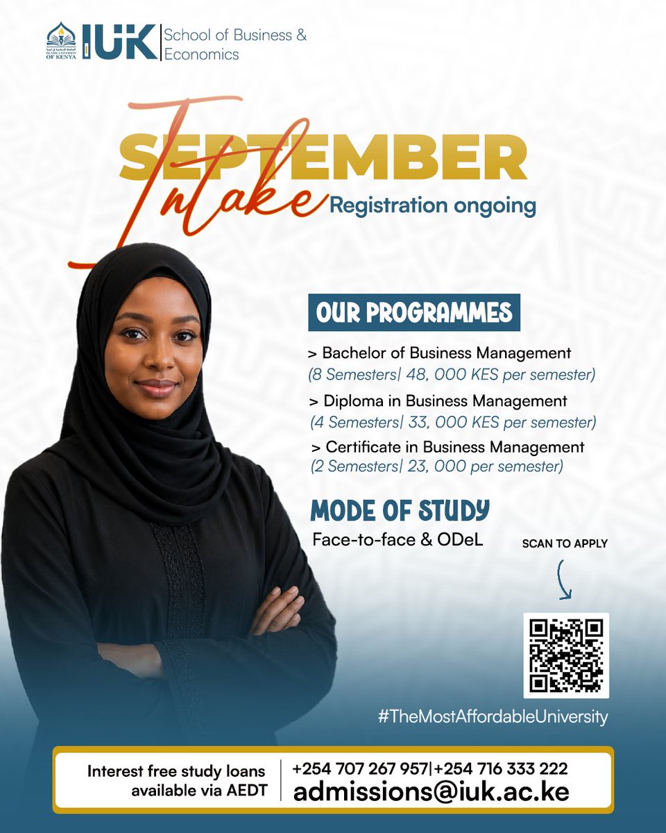 IUKOfficial's tweet photo. Take the next step toward a future in business, management, and leadership. Apply today for the September intake. https://t.co/KFDRj21jt9