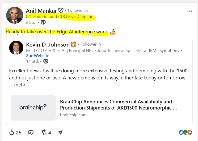 MIAM_Schwan's tweet photo. BrainChip is ready to take over the Edge AI inference world. 

YESSSS ... 😍🙏 I fully support that! 🤣

@BrainChip_inc https://t.co/eh2oYPLOWF