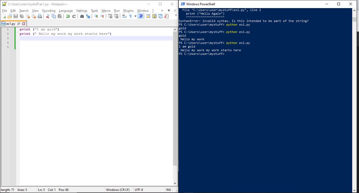Godwingold_eth's tweet photo. EPISODE 1
Installed python program on my windows
installed notepad++
Run it on powershell for CLI
Print my first code
#CodeFreedom 
#python @clcoding https://t.co/hh4oJMORa9