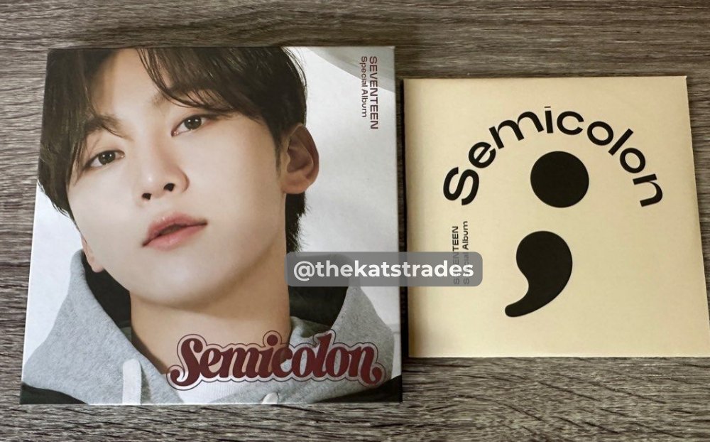 thekatstrades's tweet photo. WTS LFB PH Seventeen
Semicolon Albums 
Semicolon Albums w/major flaws- PHP 180 each 
✅The 8 
✅Seungkwan
Semicolon Weaving Kit-PHP 80
Album &amp; Weaving Kit Set-PHP 200
MOP: Gcash
MOD: GGX, LBC, J&amp;T
DM me for condition.
#SEVENTEEN #WTS https://t.co/IANrhlcjg2