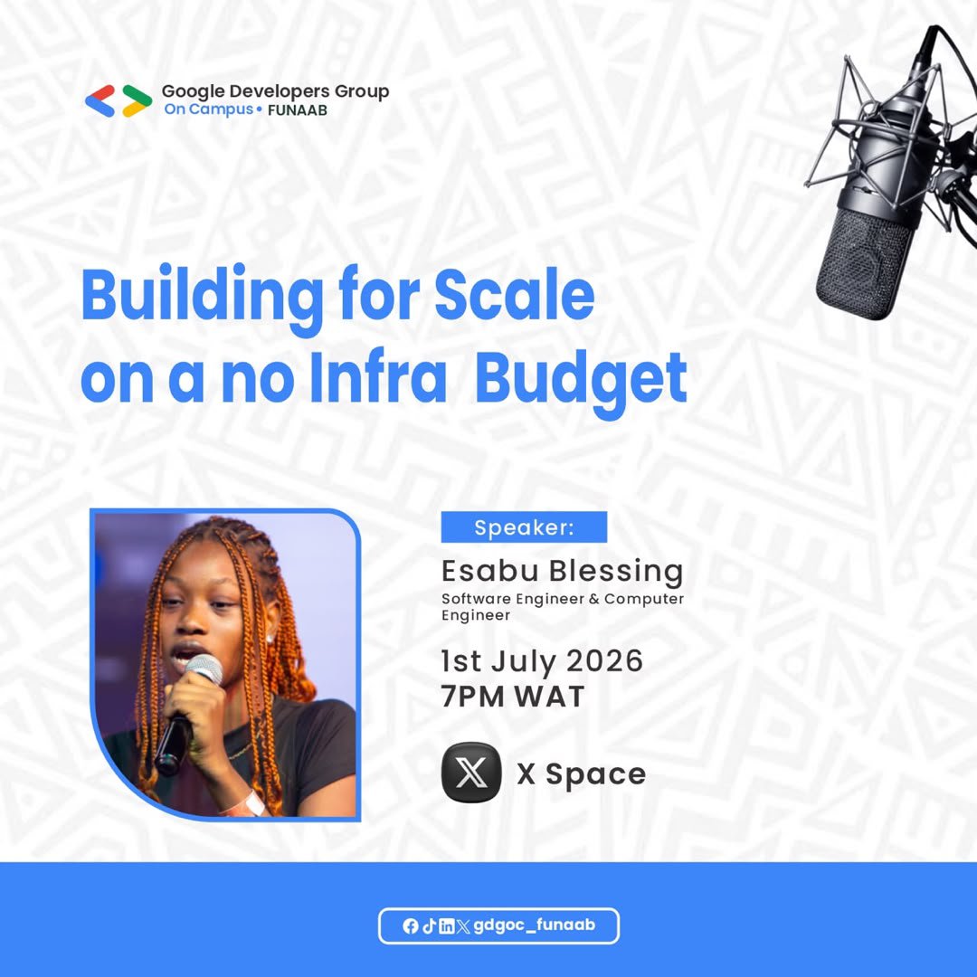 techsis_1813's tweet photo. Are you supposed to wait for enough resources before you build?
Can you build scalable products on low or minimal infrastructure?
Come and find out today! https://t.co/ctlFd7VNo8