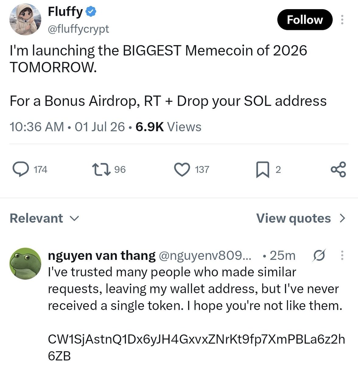 memeCoinXray's tweet photo. If a project needs your wallet before your attention, that's a red flag. 🚩#Bitcoin #Crypto #Memecoin #Solana #Airdrop #CryptoTwitter #Web3 #BullRun #BTC #SOL 🚀 https://t.co/6uV3Pj1VHo
