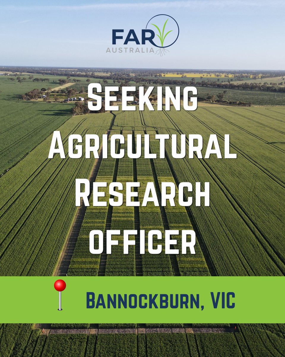 far_australia's tweet photo. FAR Australia is seeking an Agricultural Research Officer to join our head office in Bannockburn, Victoria. 

Find more information at: https://t.co/jPIsmt4CE0 https://t.co/2xeqLIsNtX