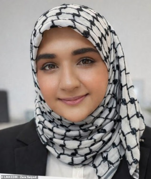 daveatherton's tweet photo. How was security officer Zara Saiyed ever allowed to wear a pro-Palestine badge &amp; kefiyyeh hijab at Heathrow Airport? She also had the gall to take the company to an employment tribunal, claiming the badge was as important as wearing a hijab.

She lost-I'd sack her for the hijab. https://t.co/skVN5GV1Ig