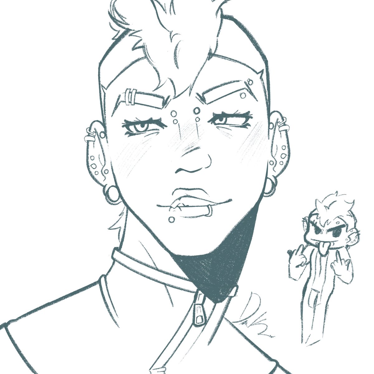 Darkmugzcloud's tweet photo. Okay so I wanted to test different versions of this style and I wanted to pose it before I fuck it up with testing colors lol #invincible #mohawkmark https://t.co/Rdp6cSXFTl