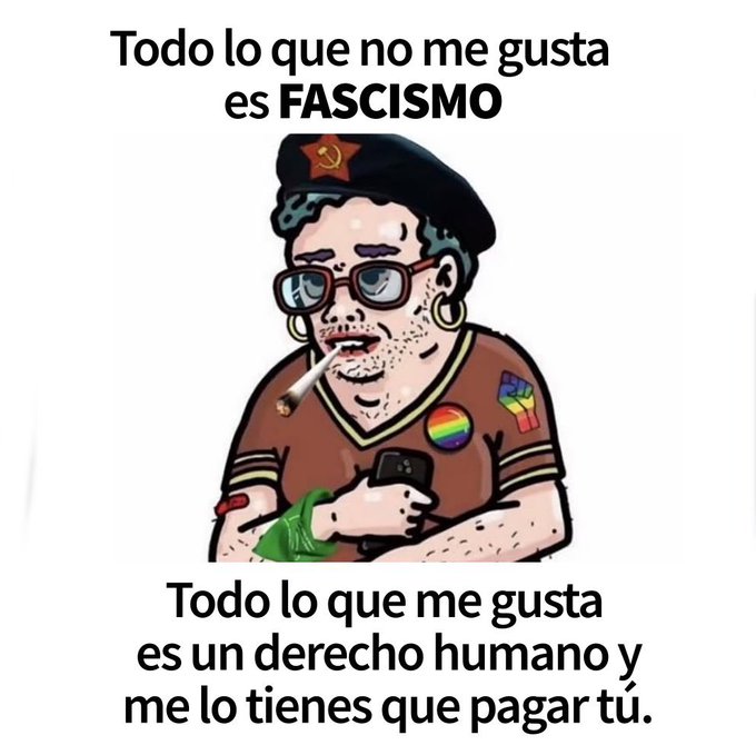 capTercio's tweet photo. La izquierda se vuelve misógina si la mujer es de derechas, clasista si el pobre es de derechas, homófoba si el gay es de derechas, racista si el negro es de derechas y fascista con todo lo que no sea de izquierdas. https://t.co/JFu9Tse4WF