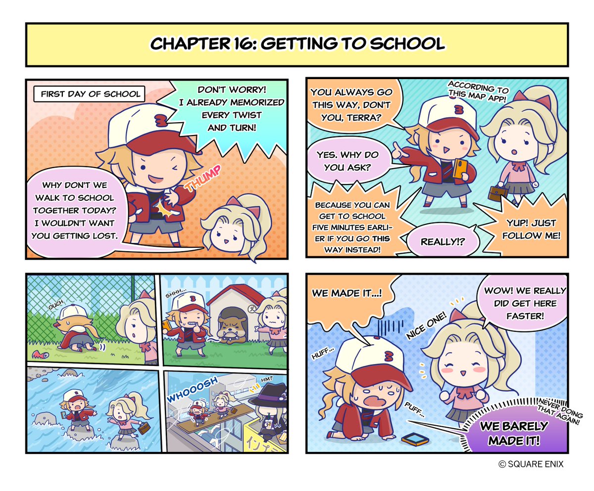 DDFF_EN's tweet photo. 🖊 A new #DDFF 4-Panel Comic is available! 🖋
 
📖 Chapter 16: Getting to school
 
_________________________
 
▼ Download Now!
iOS → https://t.co/beZoWjligx
Android → https://t.co/yup2zkx7Yy
 
#DISSIDIA https://t.co/Fzp9dVitRK