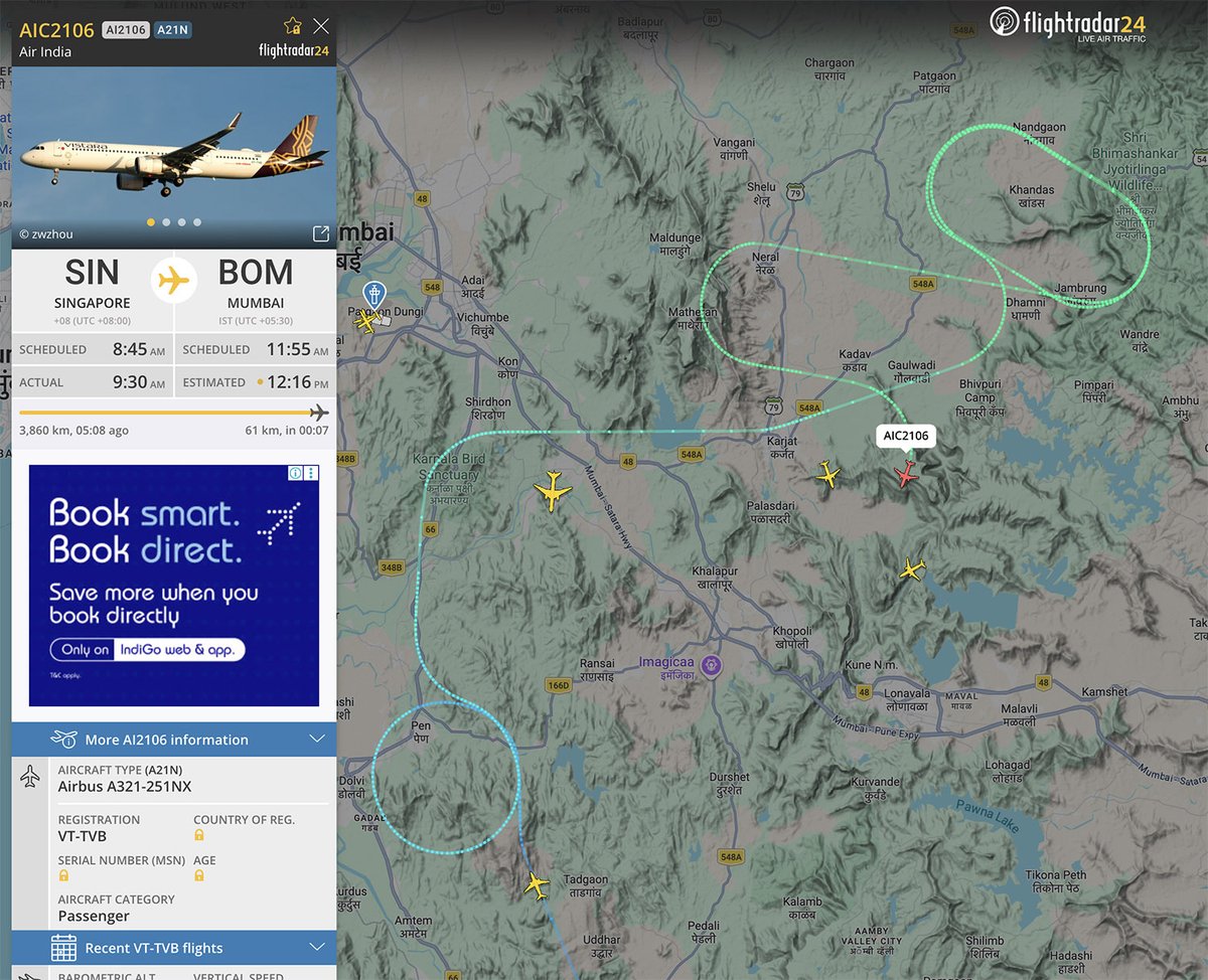 Pranshu14's tweet photo. Current Status of Flights Trying to Land at Mumbai Airport. @rushikesh_agre_ https://t.co/yetgOGSbs1
