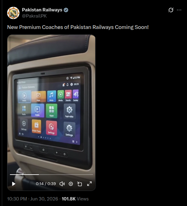 JaidevJamwal's tweet photo. Official account of Pakistan Railways posting AI generated videos of fantasy luxury trains.😂
Original trains they operate in 2nd photo. https://t.co/ksSmZ0I47c