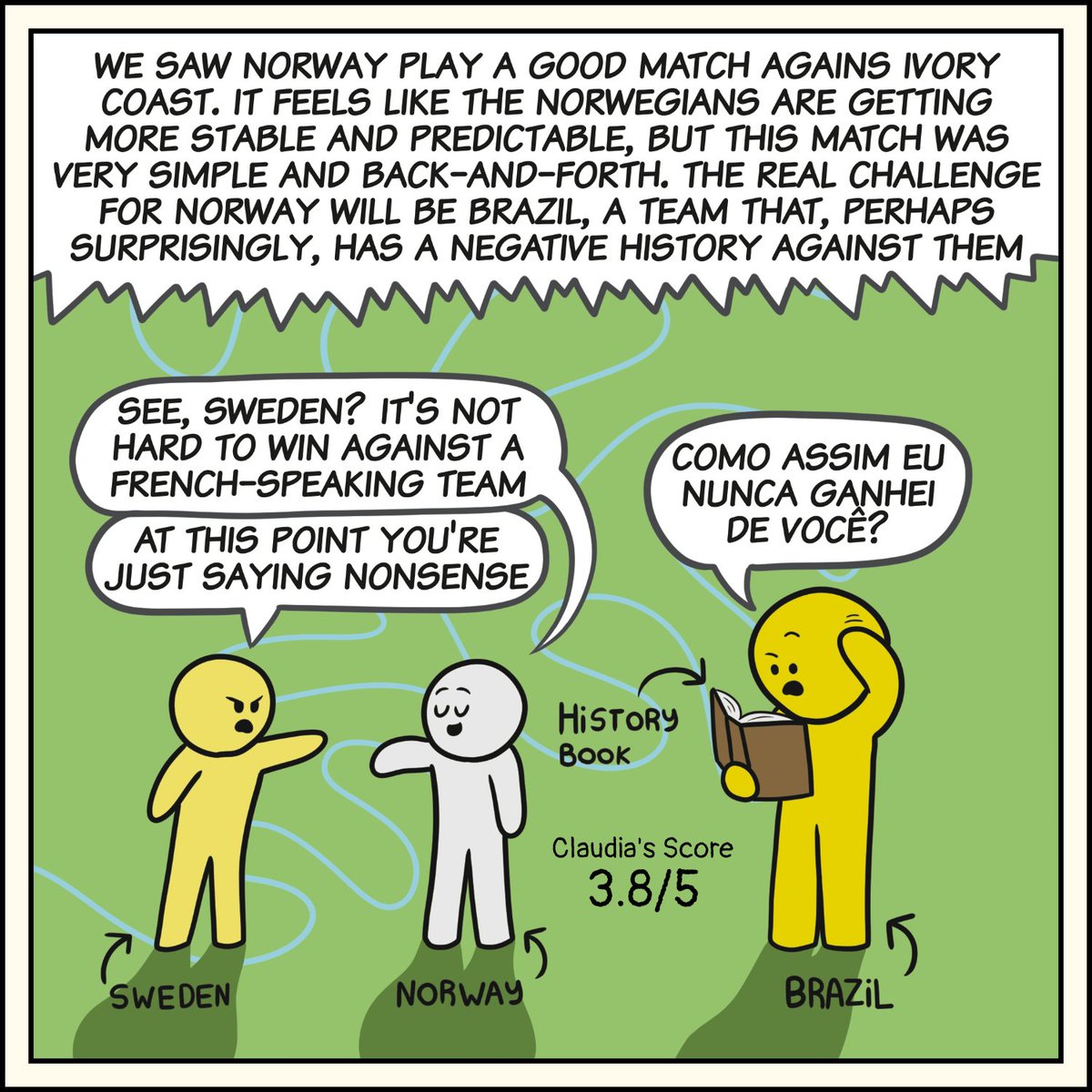 TheOGArgon's tweet photo. Claudia analyzes the FIFA world cup matches #21 #fifaworldcup #football #United26 #comics #webcomics https://t.co/OoYVOE6XXb