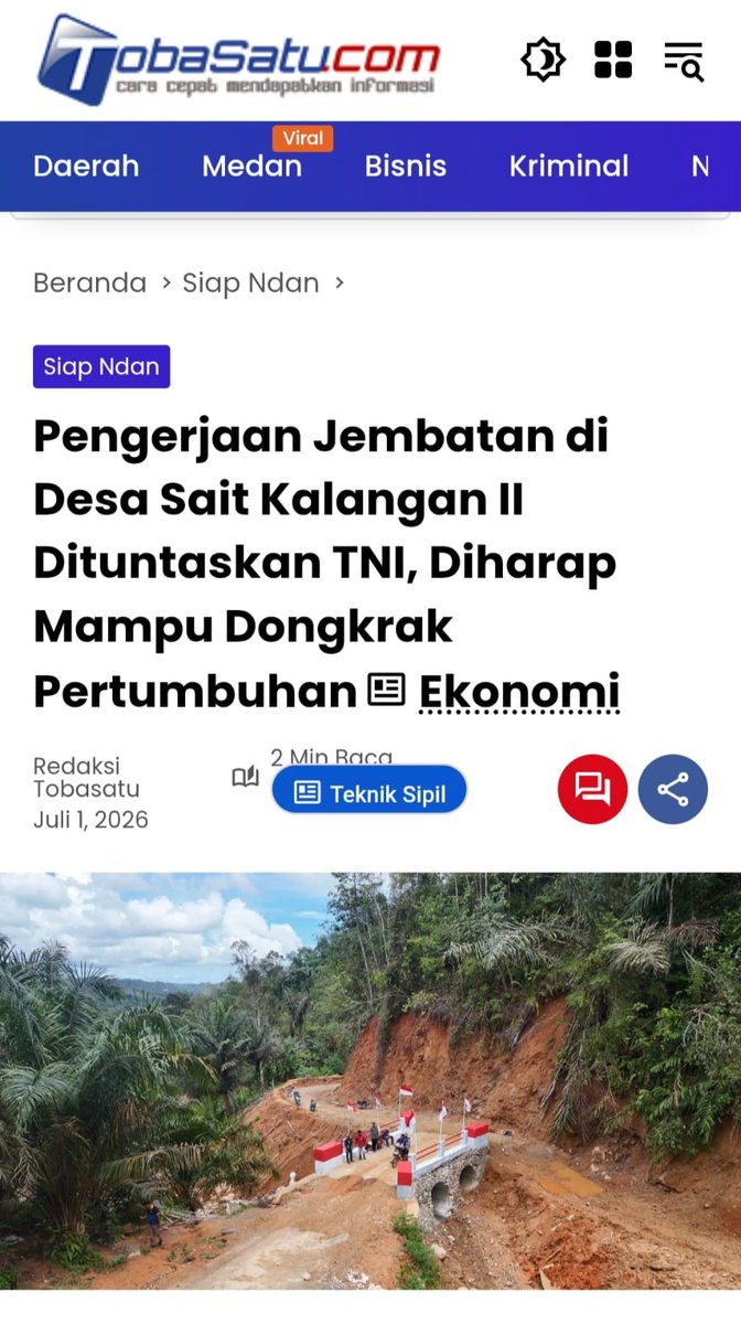 Cacamelani8's tweet photo. Pembangunan bangsa butuh konsistensi dan kolaborasi setiap komponen, di mana TNI hadir sebagai pendorong utama di akar rumput.
Bersama Semua Elemen https://t.co/E4lEw0nLNx