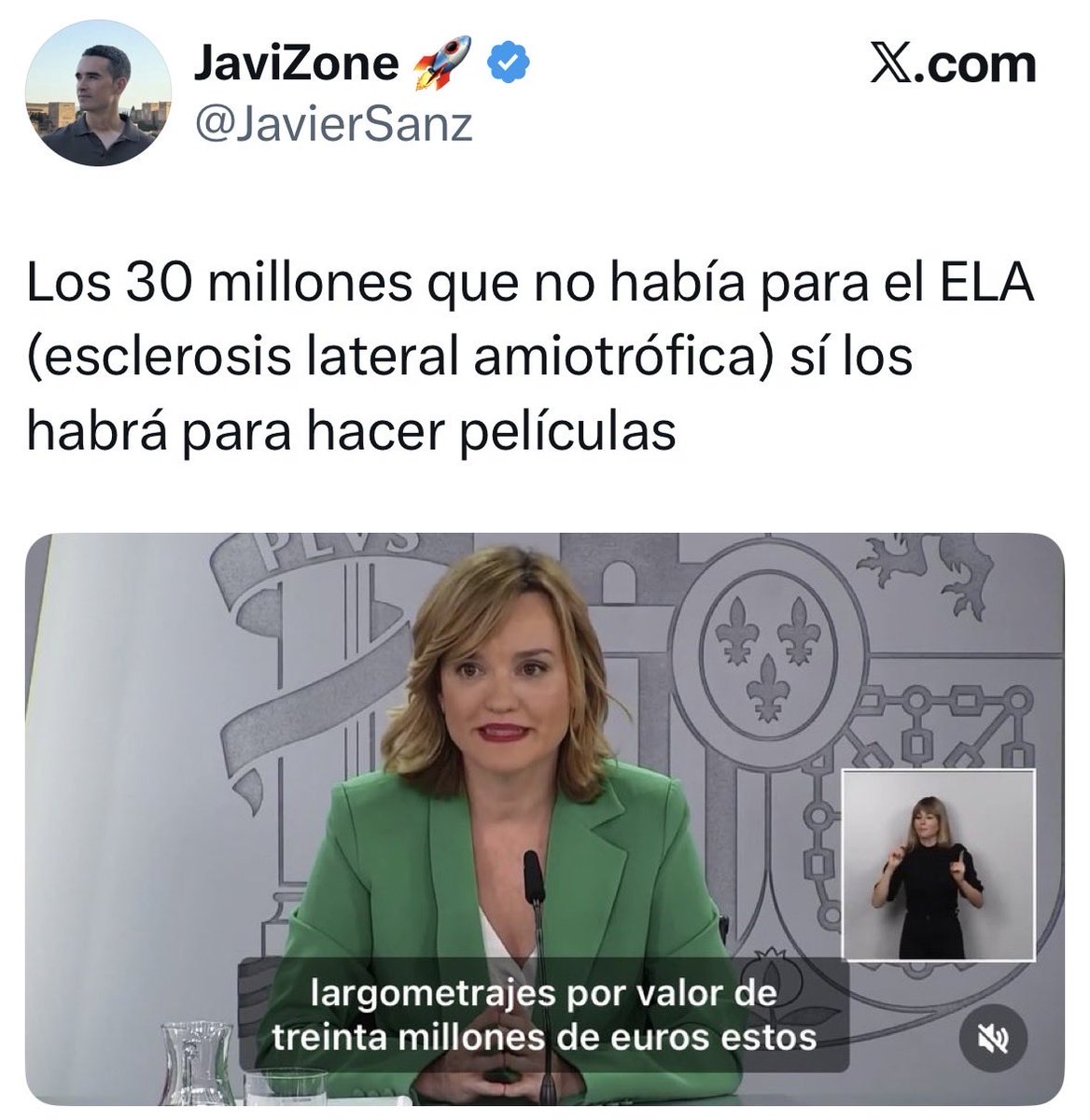 EmilioDelgadoOr's tweet photo. Para que lo vayamos entendiendo, la ELA solo se puede “politizar” si es para atizar a la izquierda. Ahí si. https://t.co/fMOek81fns