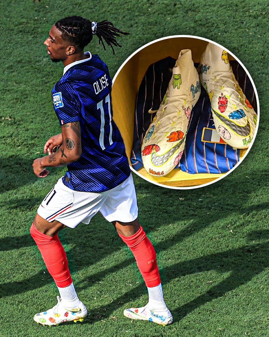 ESPNUK's tweet photo. Michael Olise wore custom boots designed by Matty Boy in France’s win vs. Sweden 🥶

📸 mattyboy90/IG https://t.co/fhuQsWWtTh