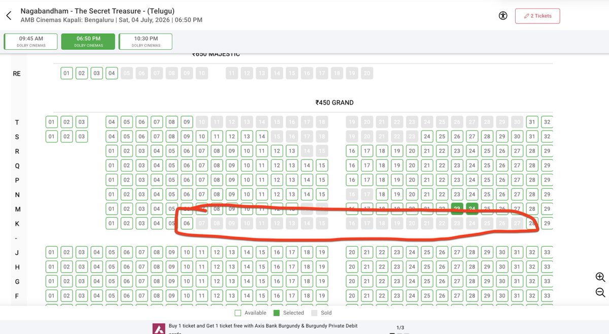 DRTweet_s's tweet photo. @amb_cinemas We travel from far Hoskote and wish to see these seats unblocked for few shows at least, but it remains a wish forever.  Please unblock these seats @amb_cinemas https://t.co/pU9nTde6C5