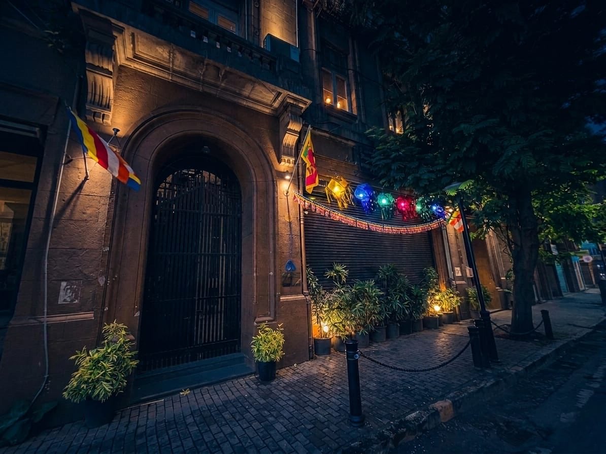 SLinMumbai's tweet photo. From the sacred peaks of Mihintale to the vibrant streets back home, #SriLanka is glowing for #Poson.
Echoing the island's grand illuminations, these lanterns light up the Sri Lanka Consulate General in #Mumbai—keeping our heritage alive, miles away from home. #PosonPoya https://t.co/AmkbcCbZOi