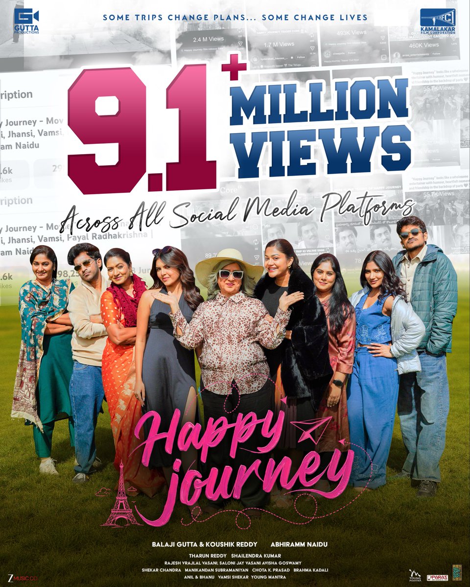 Guttaprods's tweet photo. Some journeys are measured in miles, ours is measured in views. 💕 

9.1+ million views across platforms is not just a number, it’s the love, support, and excitement of every single one of you. ✈️😍

Thank you for traveling with us. The destination is soo close❤️ https://t.co/9w1JCxL6PU